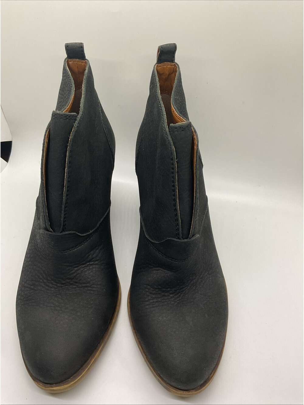 Lucky Brand Women’s ankle booties 7.5m Black leather upper high heel 208